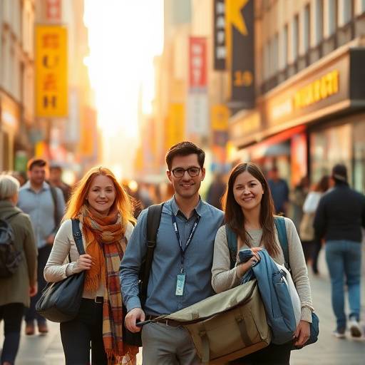 On-site travel support personnel assisting travelers in a foreign city
